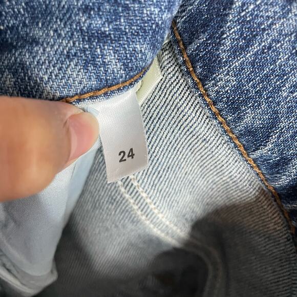 Reformation Palermo Destroyed  High Rise Straight Leg Jeans Cotton Women's 24 - Picture 11 of 11